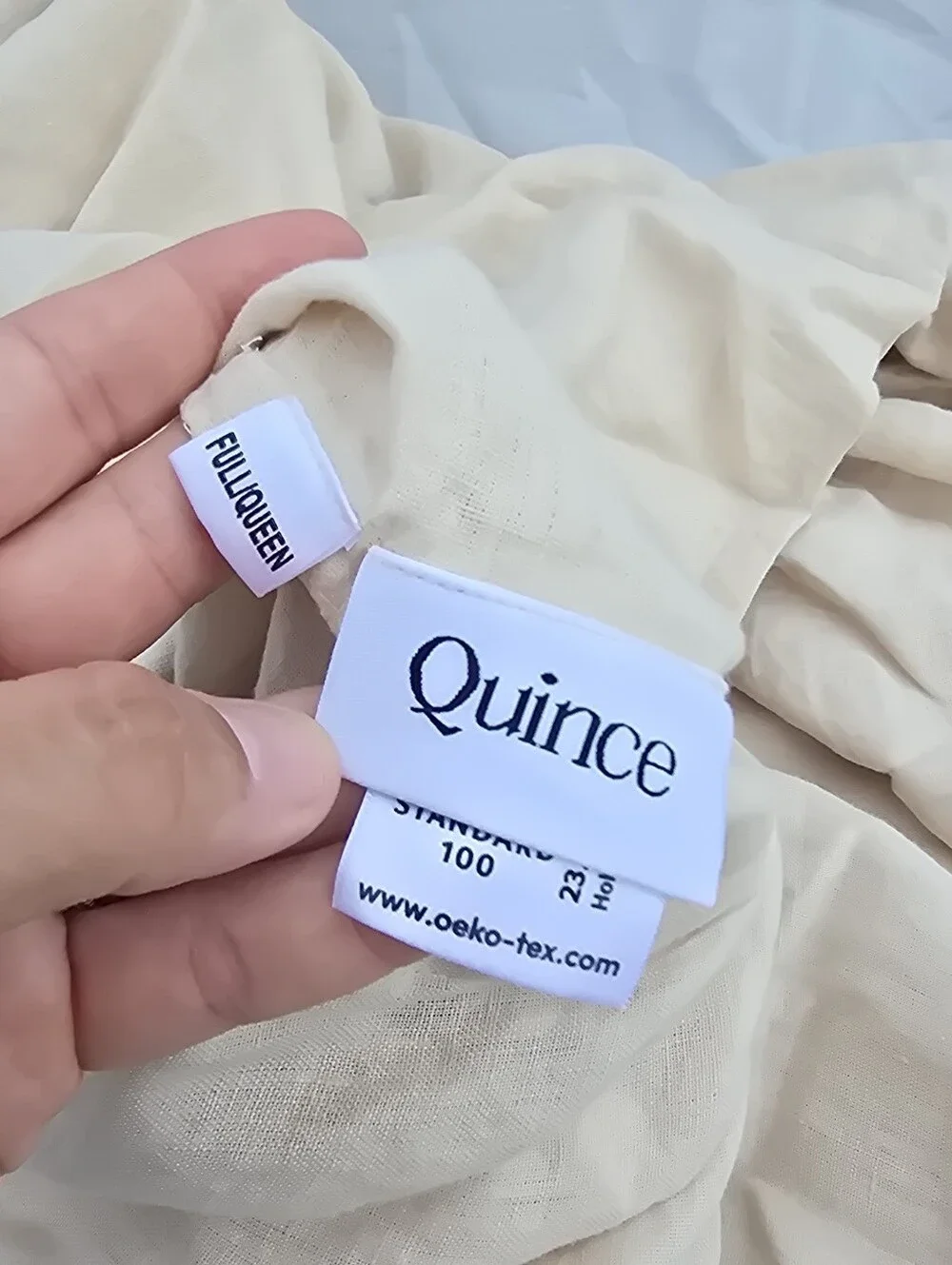 Quince FULL / QUEEN Oat European 100% Linen Duvet Cover